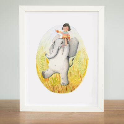 Elephant exploring - Print