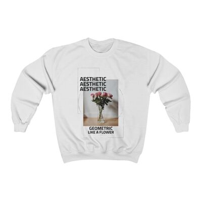 Abstraktes Kunst-Sweatshirt Abstraktes Kunst-Sweatshirt Geometrisch Weiß Weiß Schwarz