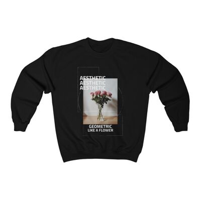 Abstraktes Kunst-Sweatshirt Abstraktes Kunst-Sweatshirt Geometrisch Schwarz Schwarz Schwarz
