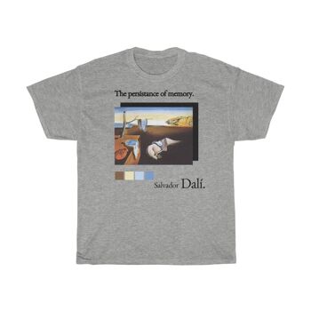 Chemise Salvador Dalí Chemise Salvador Dalí La persistance de la mémoire vêtements d'art Sport Gris Sport Gris Noir 1