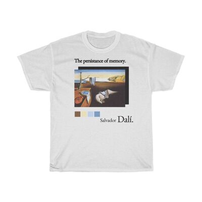 Salvador Dalí Hemd Salvador Dalí Hemd Die Beständigkeit der Gedächtniskunstkleidung Weiß Weiß Schwarz