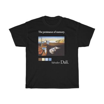 Salvador Dalí Shirt Salvador Dalí Shirt La persistance de la mémoire vêtements d'art Noir Noir Noir 1