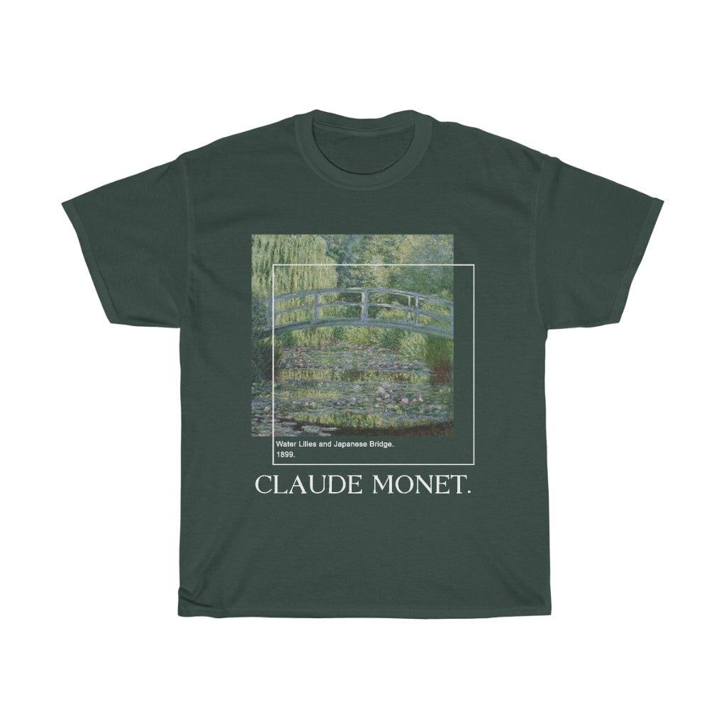 Camicia Claude Monet Camicia Arte Estetica Verde Foresta Nera