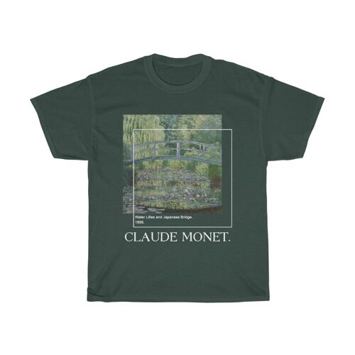 Claude Monet shirt Aesthetic Art shirt Forest Green Black