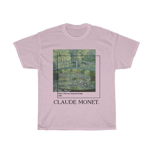 Claude Monet shirt Aesthetic Art shirt Light Pink Black
