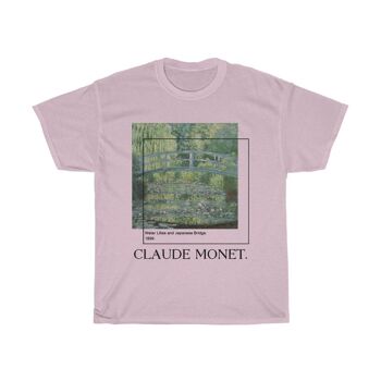 Chemise Claude Monet Chemise Art Esthétique Rose Clair Noir 1