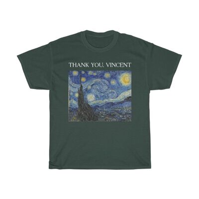 Van Gogh Shirt Starry Night Forest Green Black
