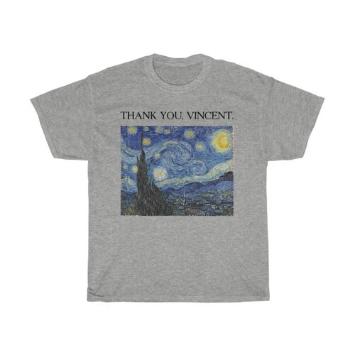 Van Gogh Shirt Starry Night Sport Grey Black