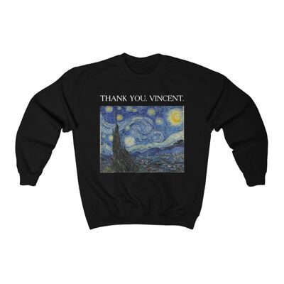 Sternennacht-Sweatshirt Van Gogh Schwarz Schwarz