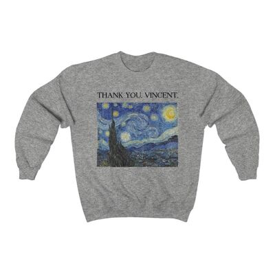 Starry Night Sweatshirt Van Gogh Sport Grau Schwarz