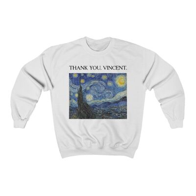 Sternennacht Sweatshirt Van Gogh Weiß Schwarz