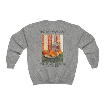 Van Gogh Sweatshirt Stilleben Sport Grau Schwarz