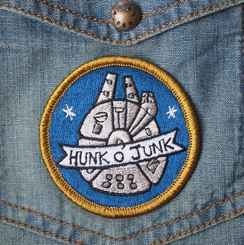 Hunk o' Junk - embroidered iron on badge