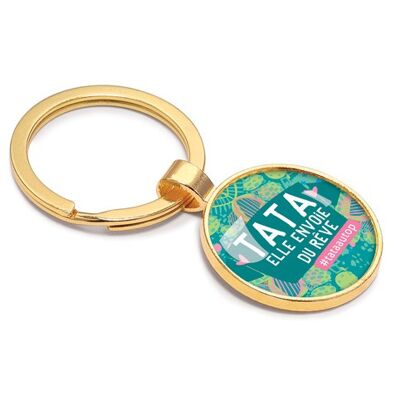Gold Tata message key ring - Kaleidoscope