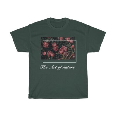 Art Flower Roses Grunge shirt Forest Green  Black