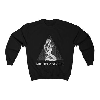 Michelangelo Sweatshirt Géométrique Vintage Unisex Sweatshirt Noir Noir
