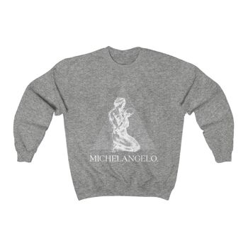 Michelangelo Sweat Géométrique Vintage Unisexe Sweat Sport Gris Noir