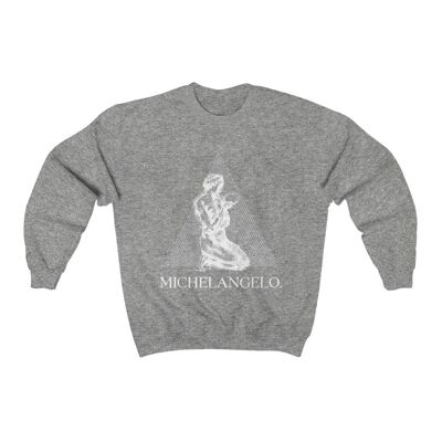Michelangelo Sweatshirt Geometric Vintage Unisex Sweatshirt Sport Grey Black
