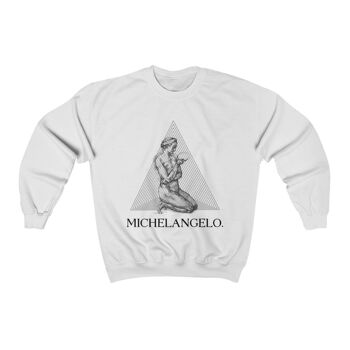 Michelangelo Sweatshirt Géométrique Vintage Unisex Sweatshirt Blanc Noir