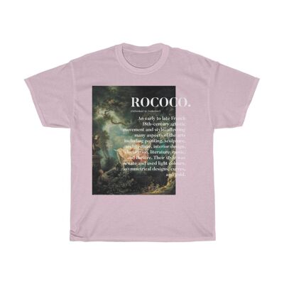 Rococo Art Shirt Unisex Art Movement Aesthetic Shirt Light Pink Black
