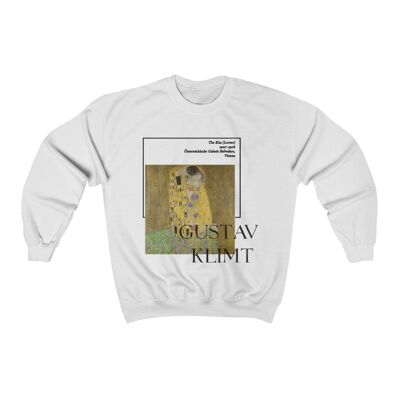 Gustav Klimt Sweatshirt Unisex Der Kuss Art Hoodie Weiß Schwarz