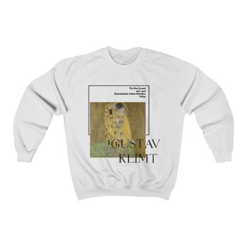 Gustav Klimt Sweat Unisexe Le baiser Art sweat à capuche Blanc Noir