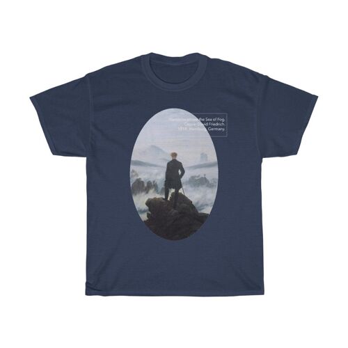 David Friedrich Shirt Wanderer above the Sea of Fog Navy Black