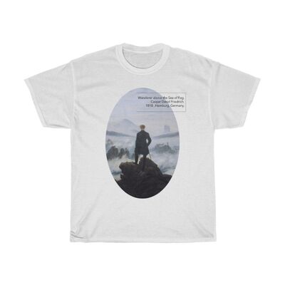 David Friedrich Shirt Wanderer above the Sea of Fog White Black