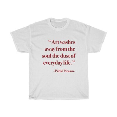 Picasso-Kunst-Zitat-Hemd-Weiß-Schwarzes