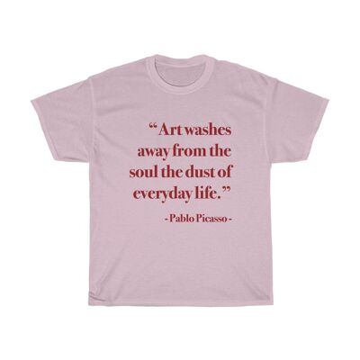 Picasso-Kunst-Zitat-Hemd-hellrosa Schwarzes