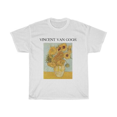 Sonnenblumen Van Gogh Unisex Shirt Kunstliebhaber Shirt Weiß Schwarz