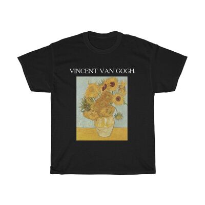 Sonnenblumen Van Gogh Unisex Shirt Kunstliebhaber Shirt Schwarz Schwarz