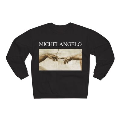 Michelangelo Sweatshirt Creation of Adam Black  Black