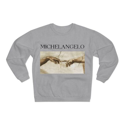 Michelangelo Sweatshirt Creation of Adam Heather Grey  Black