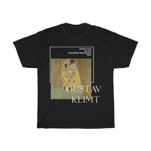 Gustav Klimt _Unisex Shirt The Kiss Aesthetic Art Clothing Black  Black