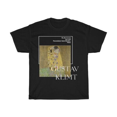 Gustav Klimt _Unisex Shirt Der Kuss Ästhetische Kunst Kleidung Schwarz Schwarz