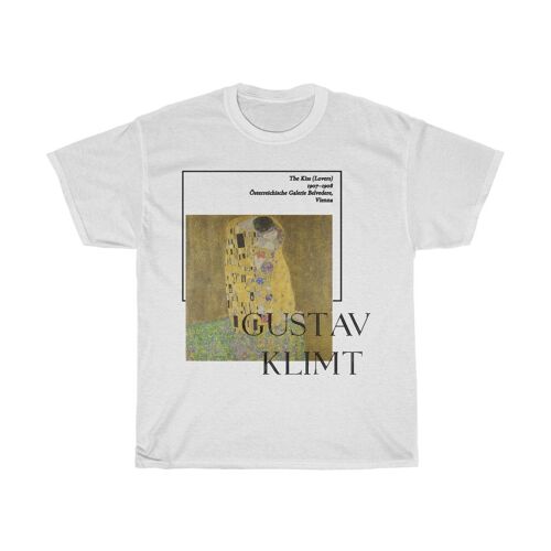 Gustav Klimt _Unisex Shirt The Kiss Aesthetic Art Clothing White  Black