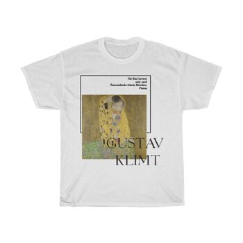 Gustav Klimt _ Chemise unisexe The Kiss Aesthetic Art Clothing Blanc Noir 1