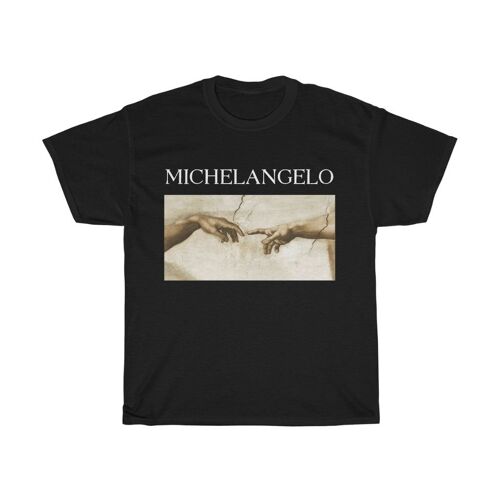 Michelangelo Shirt The Creation Of Adam Black  Black