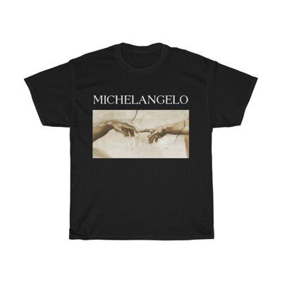 Michelangelo Shirt Die Schaffung von Adam Black Black