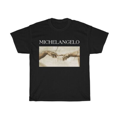 Michelangelo Shirt The Creation Of Adam Black Black