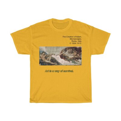 Michelangelo Shirt Die Schaffung von Adam Gold Schwarz