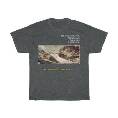 Michelangelo Shirt Die Erschaffung von Adam Dark Heather Black