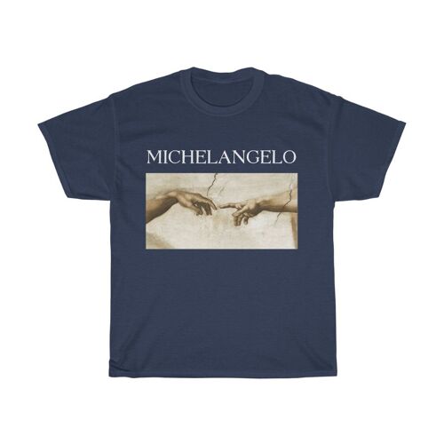Michelangelo Shirt The Creation Of Adam Navy  Black
