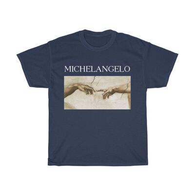 Camicia Michelangelo La Creazione Di Adam Navy Nera