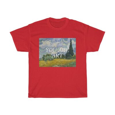 Van Gogh Vintage Shirt Unisex Ästhetik Du bist Kunst Rot Schwarz