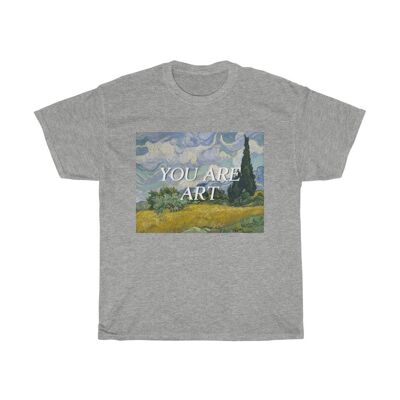 Van Gogh Vintage Shirt Unisex Ästhetik Du bist Kunst Sport Grau Schwarz