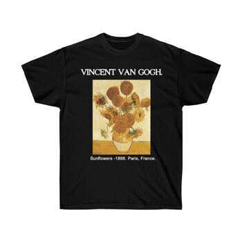 Chemise Van Gogh Vêtements d'art esthétique unisexe Noir Noir 1
