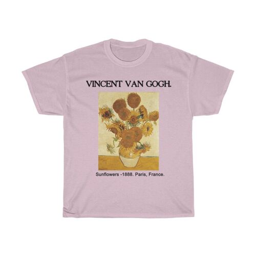 Van Gogh Shirt Unisex Aesthetic Art Clothing Light Pink  Black