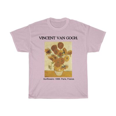 Van Gogh Shirt Unisex Ästhetische Kunst Kleidung Hellrosa Schwarz